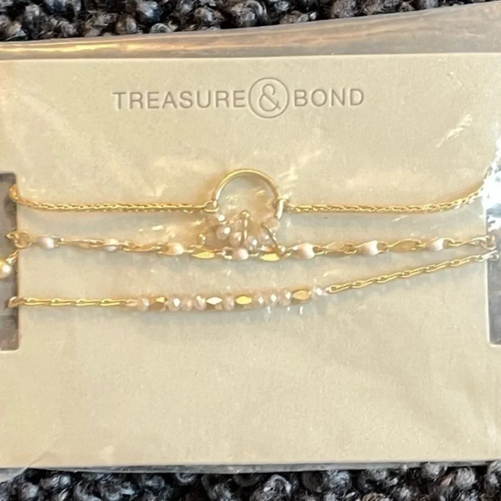 Treasure and Bond Set Of 3 Adjustable Goldtone Bracelets